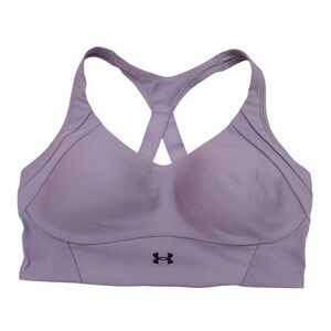 Under Armour Infinity Ribbed Sports Bra Womens Large Purple Athletic Training